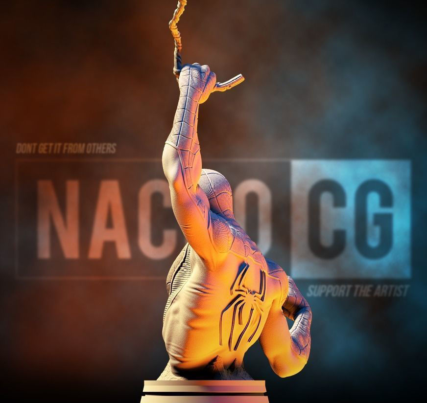 Fan Art Classic Spiderman Bust 3D print model_2