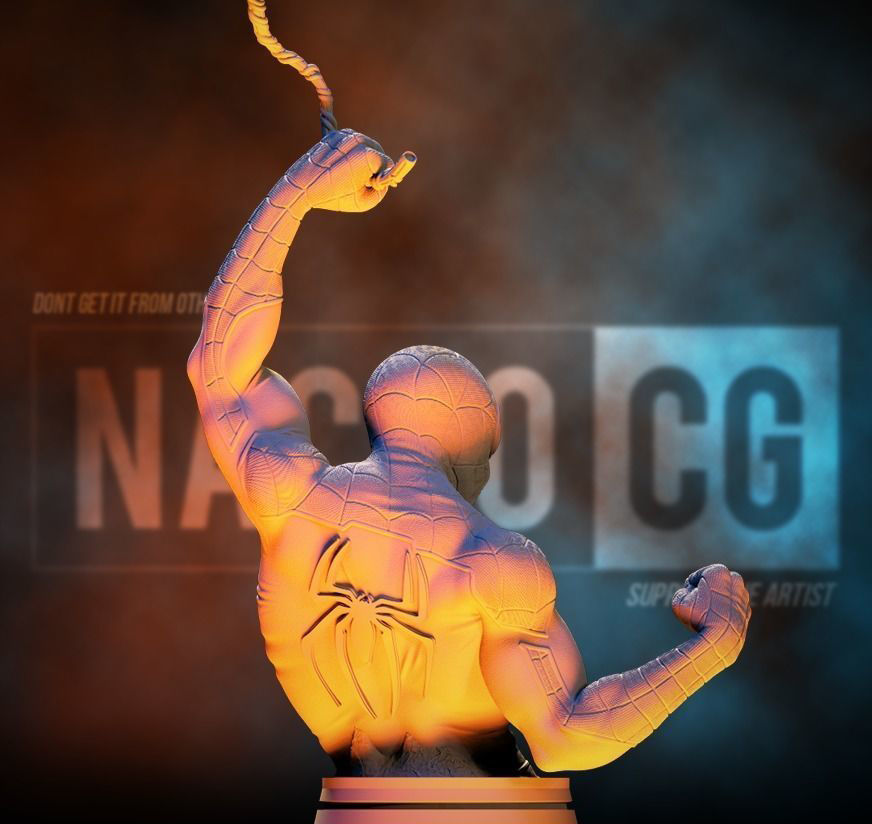 Fan Art Classic Spiderman Bust 3D print model_3