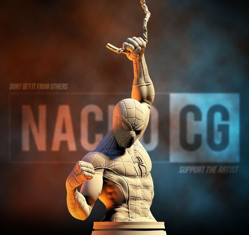 Fan Art Classic Spiderman Bust 3D print model_5