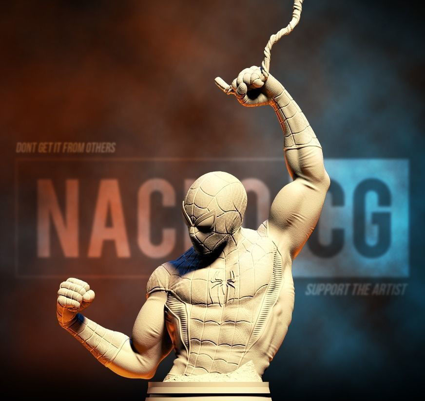 Fan Art Classic Spiderman Bust 3D print model_1