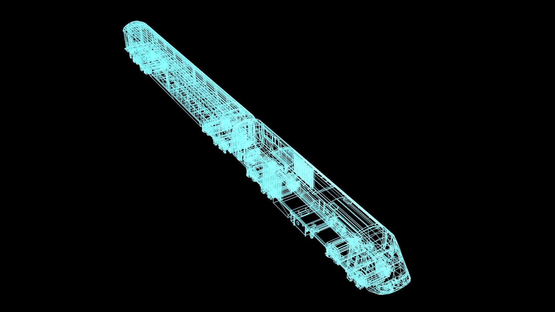 Meter toy train Low-poly 3D model_46