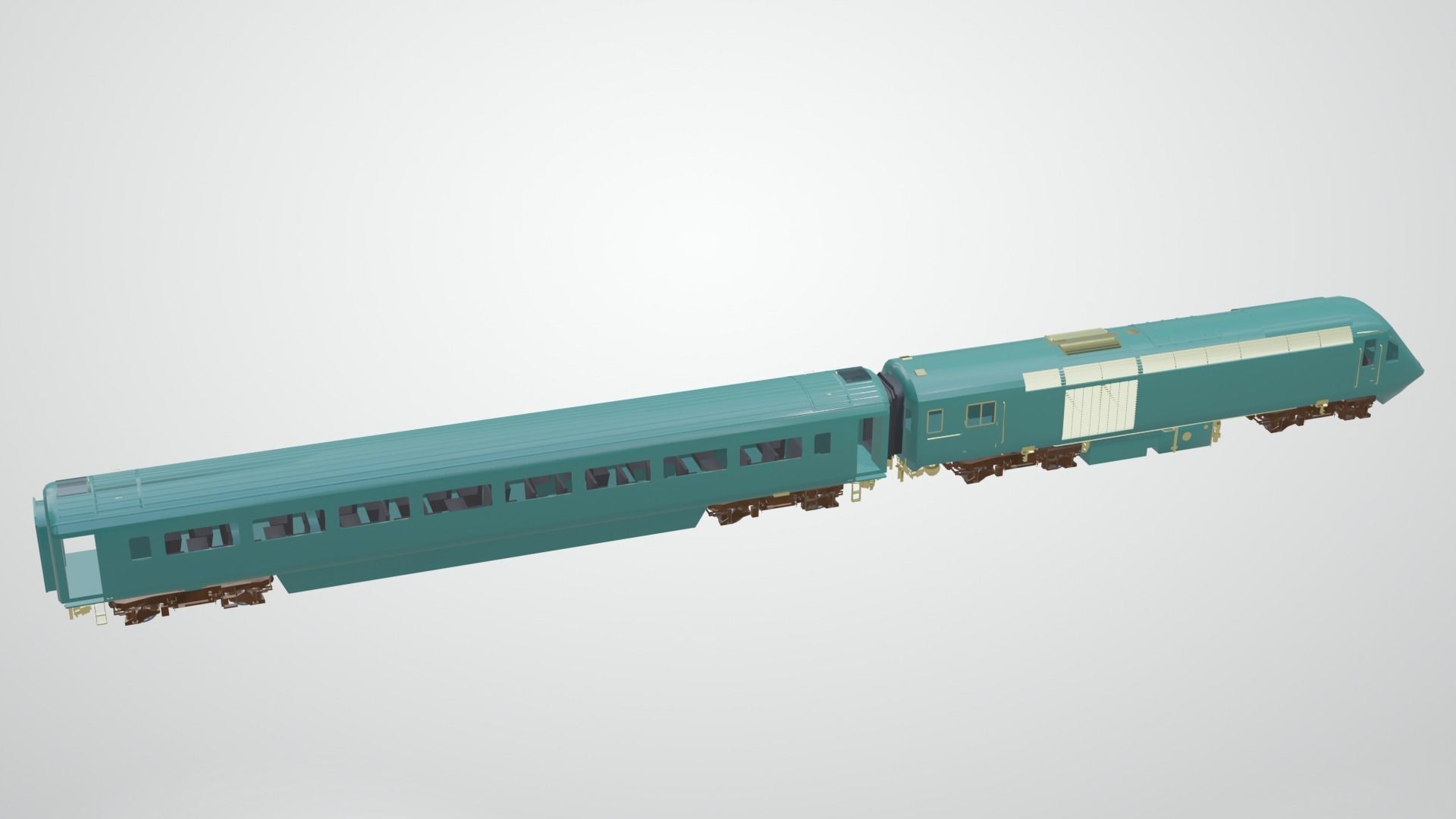 Meter toy train Low-poly 3D model_2