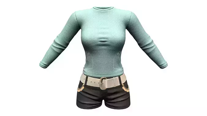 Green Sports Top Black Shorts Outfit