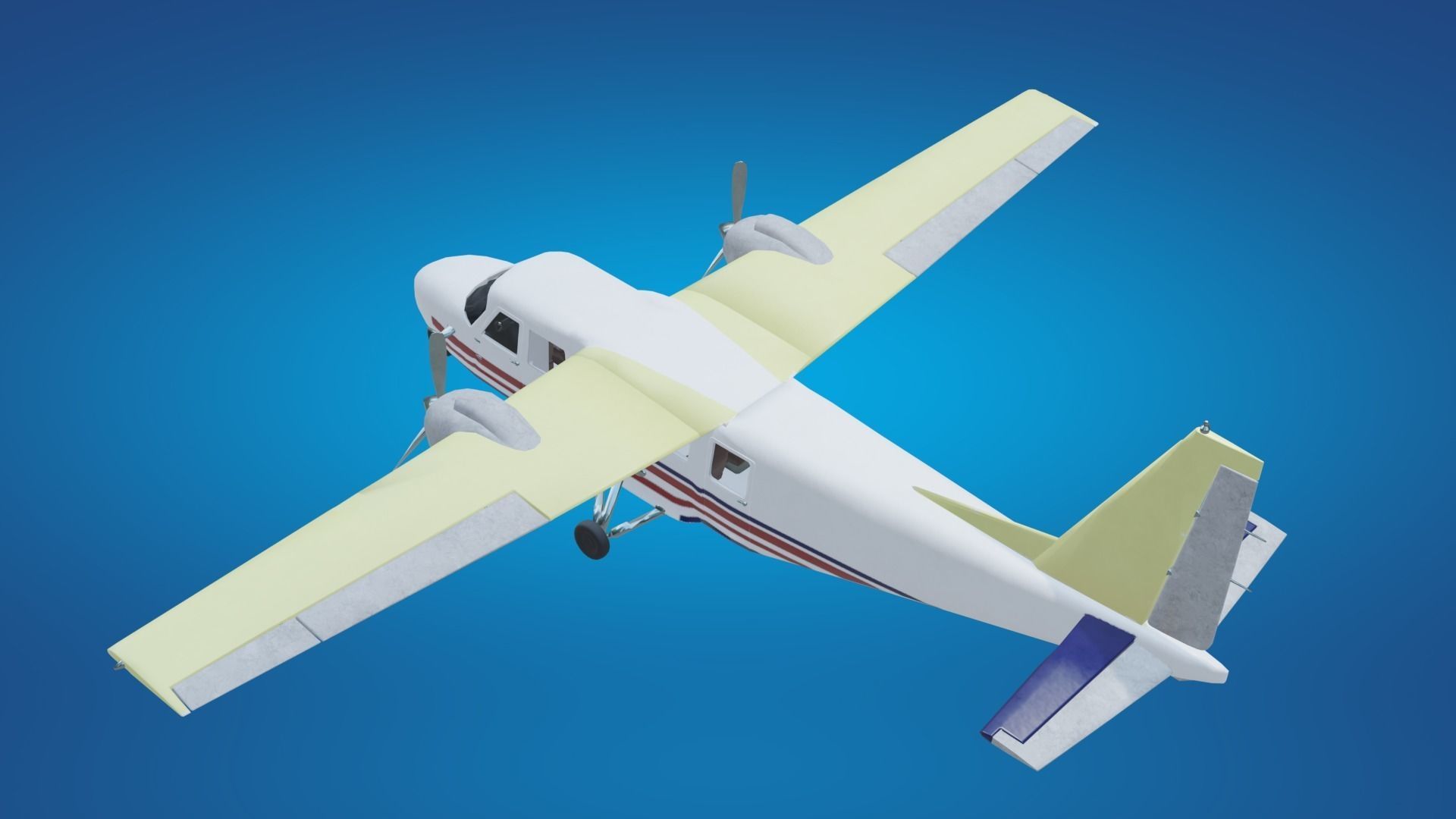 Plane airplane flying Low-poly 3D model_14