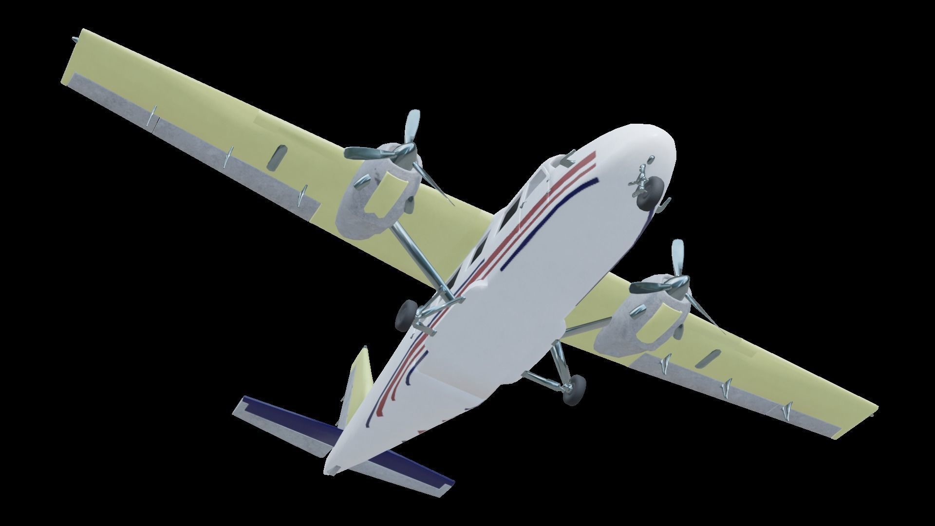 Plane airplane flying Low-poly 3D model_23