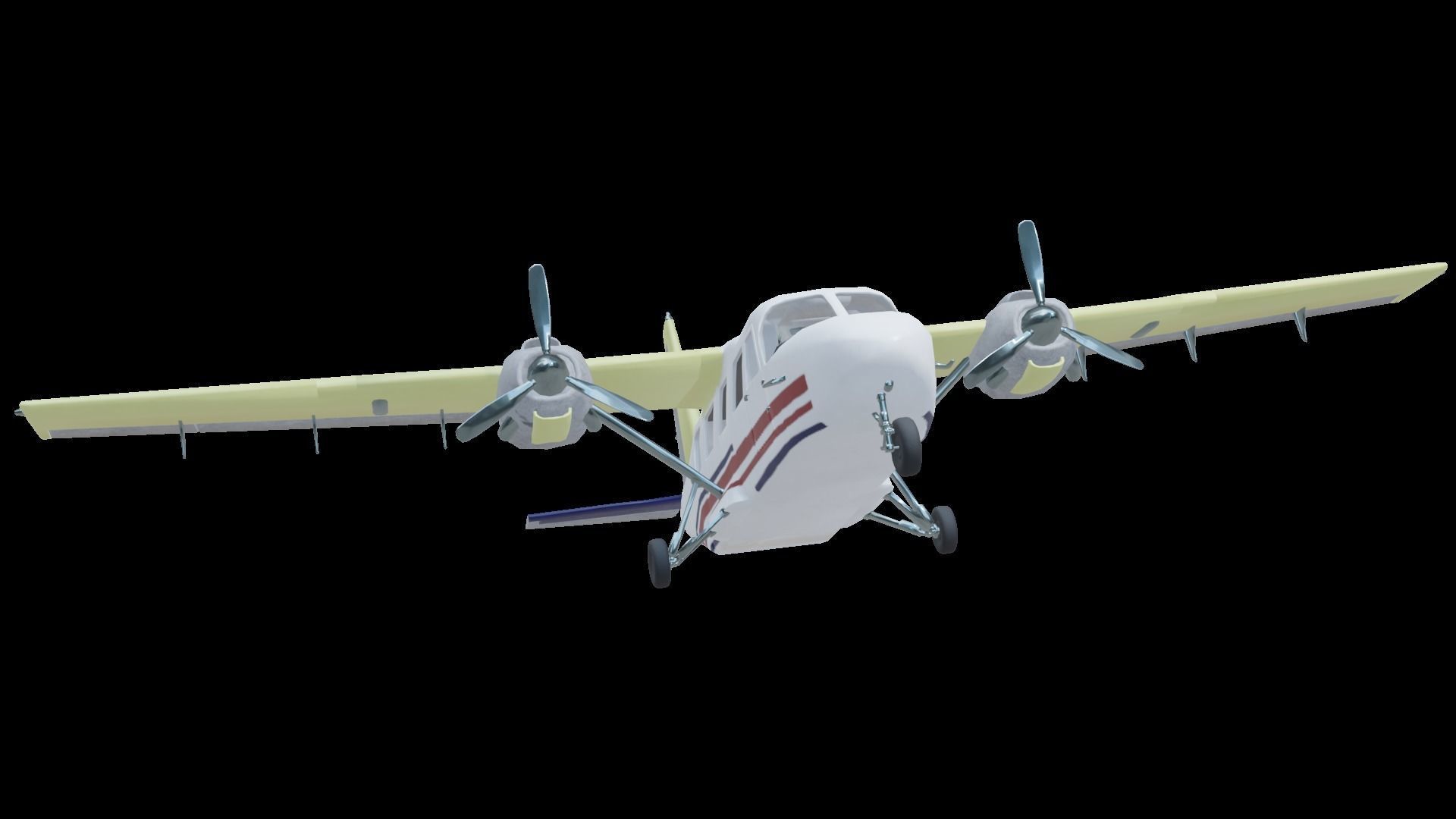 Plane airplane flying Low-poly 3D model_21