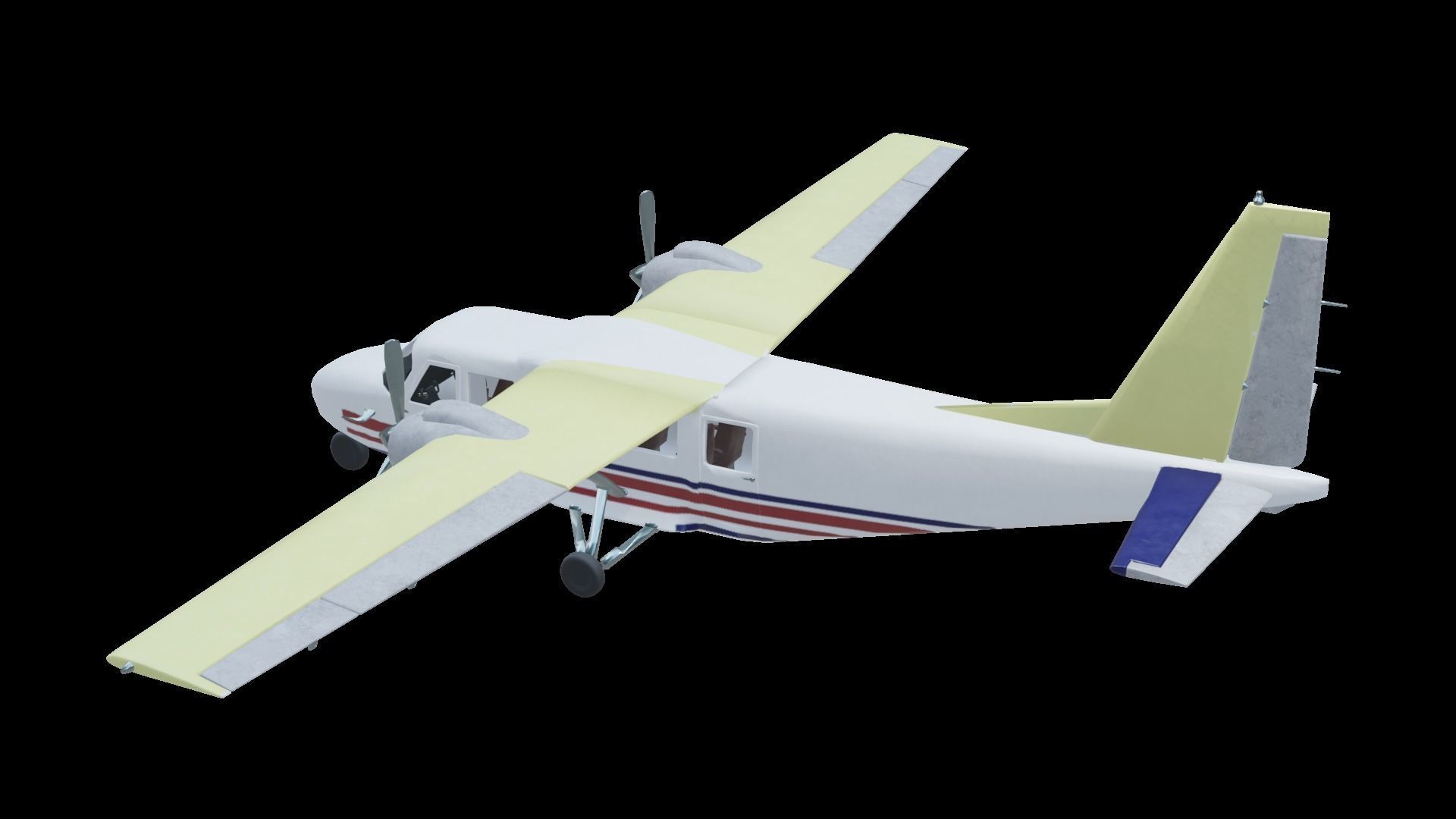 Plane airplane flying Low-poly 3D model_13