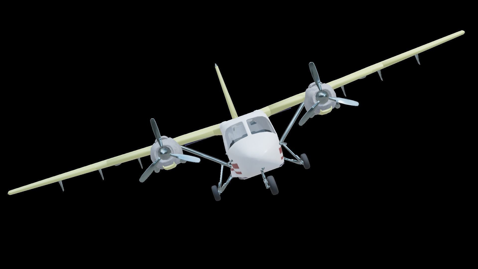 Plane airplane flying Low-poly 3D model_19