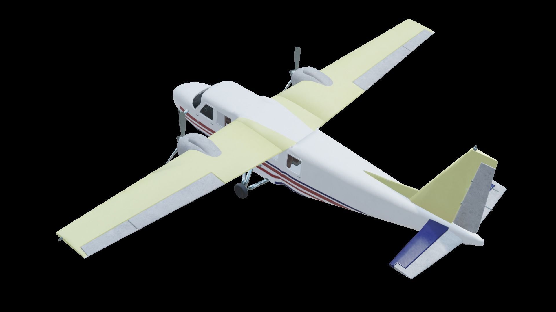 Plane airplane flying Low-poly 3D model_15
