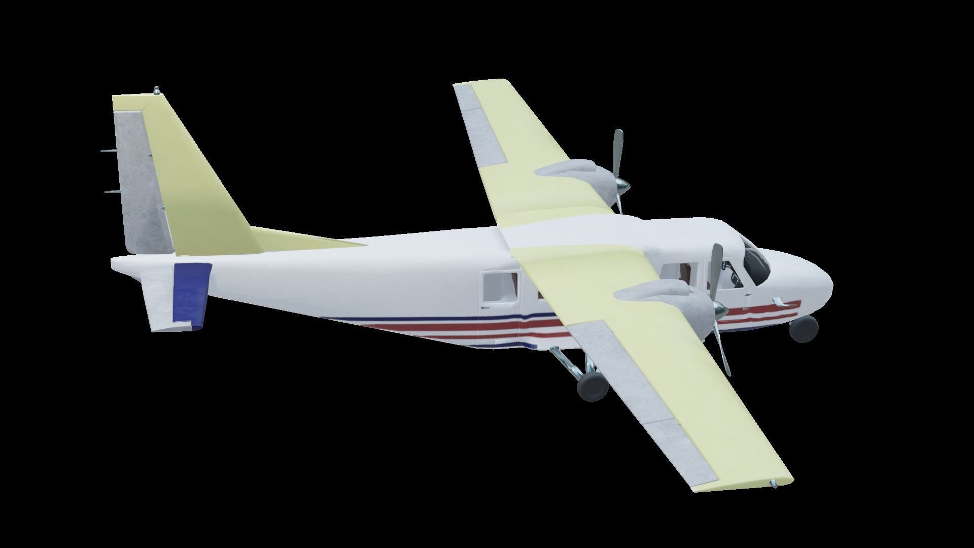 Plane airplane flying Low-poly 3D model_33