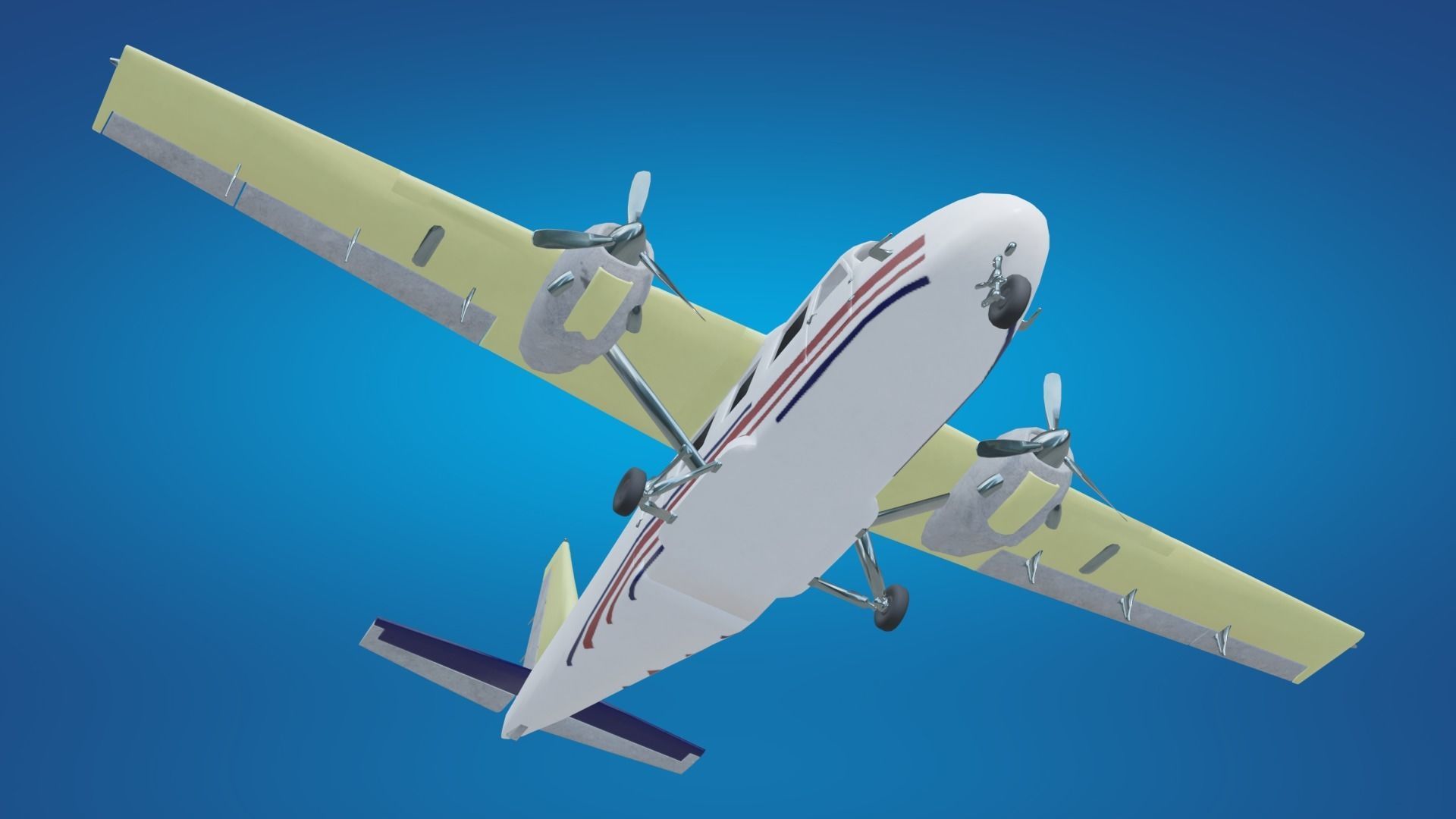 Plane airplane flying Low-poly 3D model_22