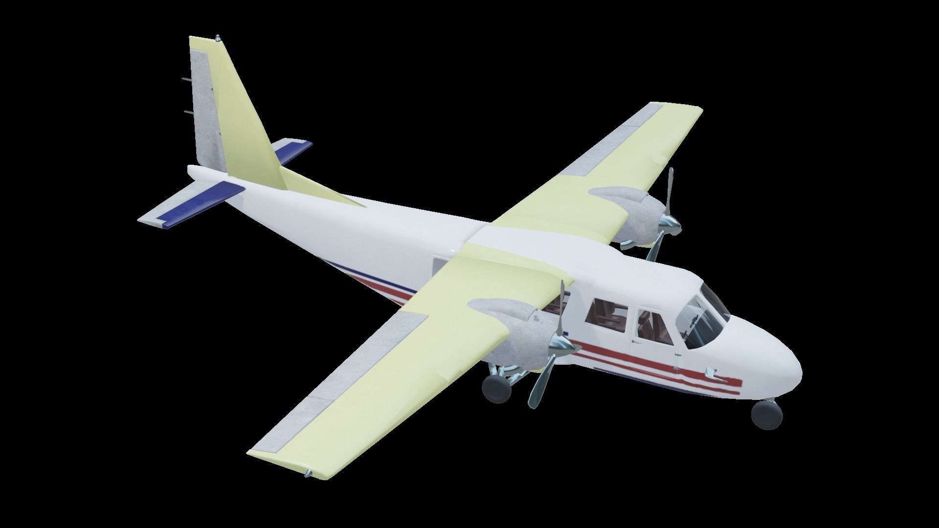 Plane airplane flying Low-poly 3D model_29