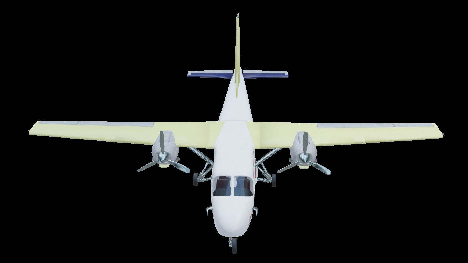 Plane airplane flying Low-poly 3D model_5