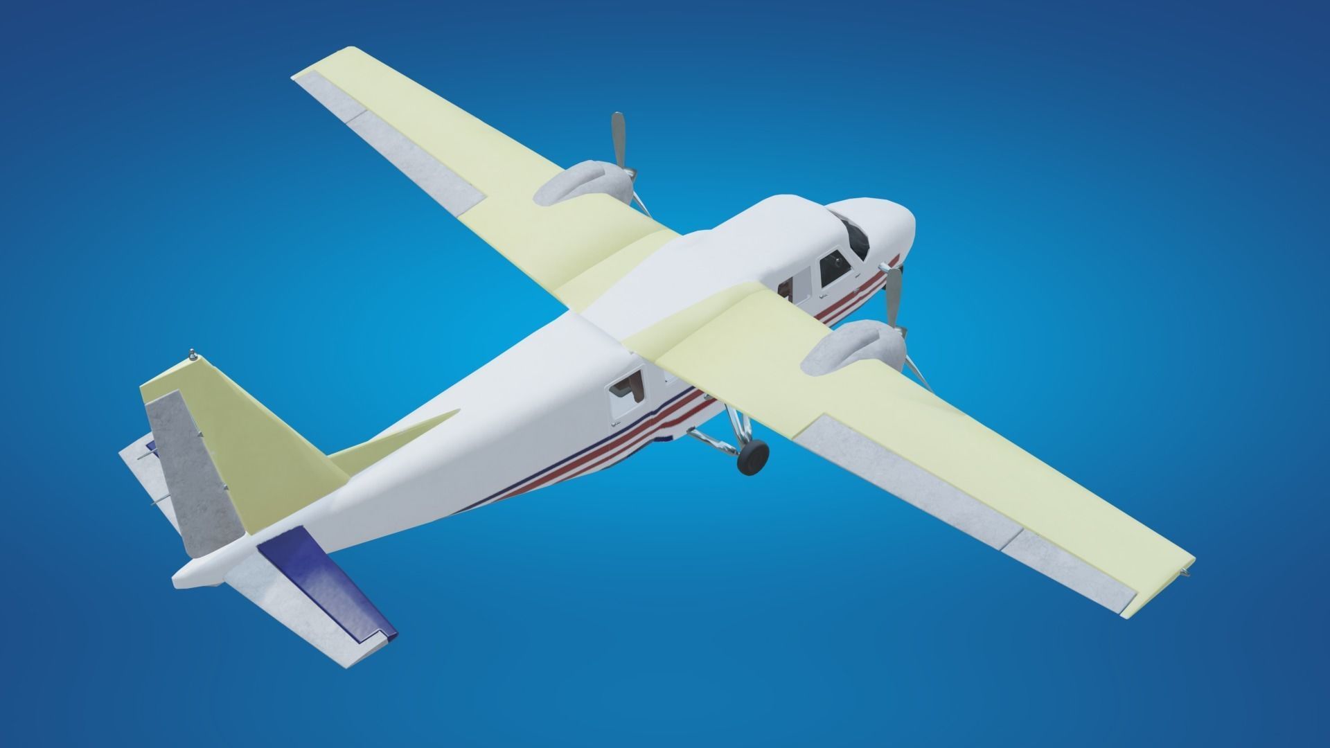 Plane airplane flying Low-poly 3D model_36