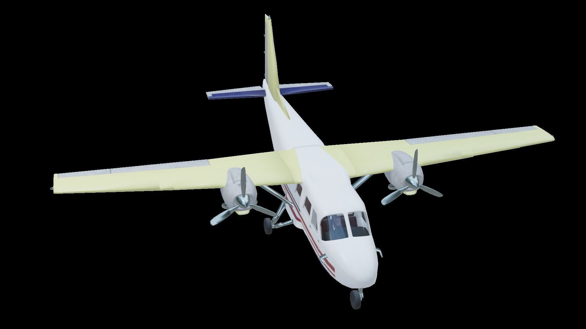 Plane airplane flying Low-poly 3D model_26