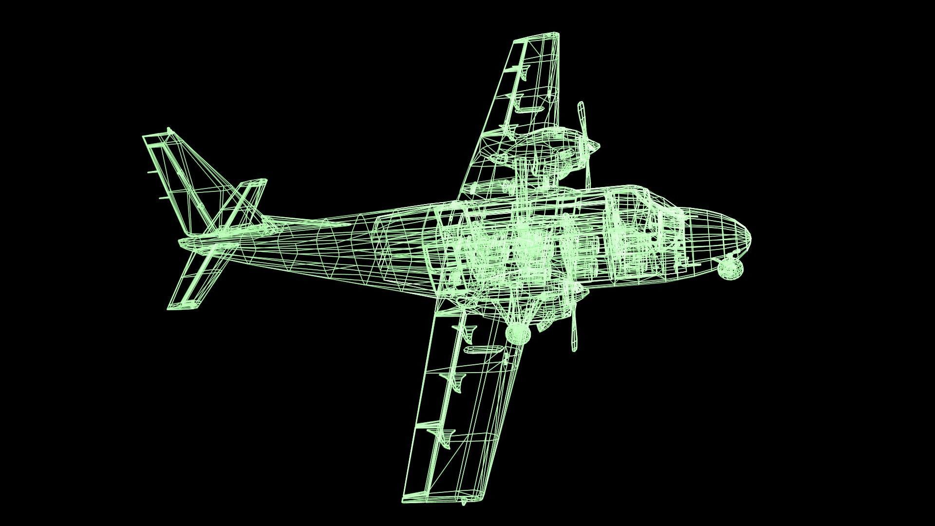 Plane airplane flying Low-poly 3D model_51