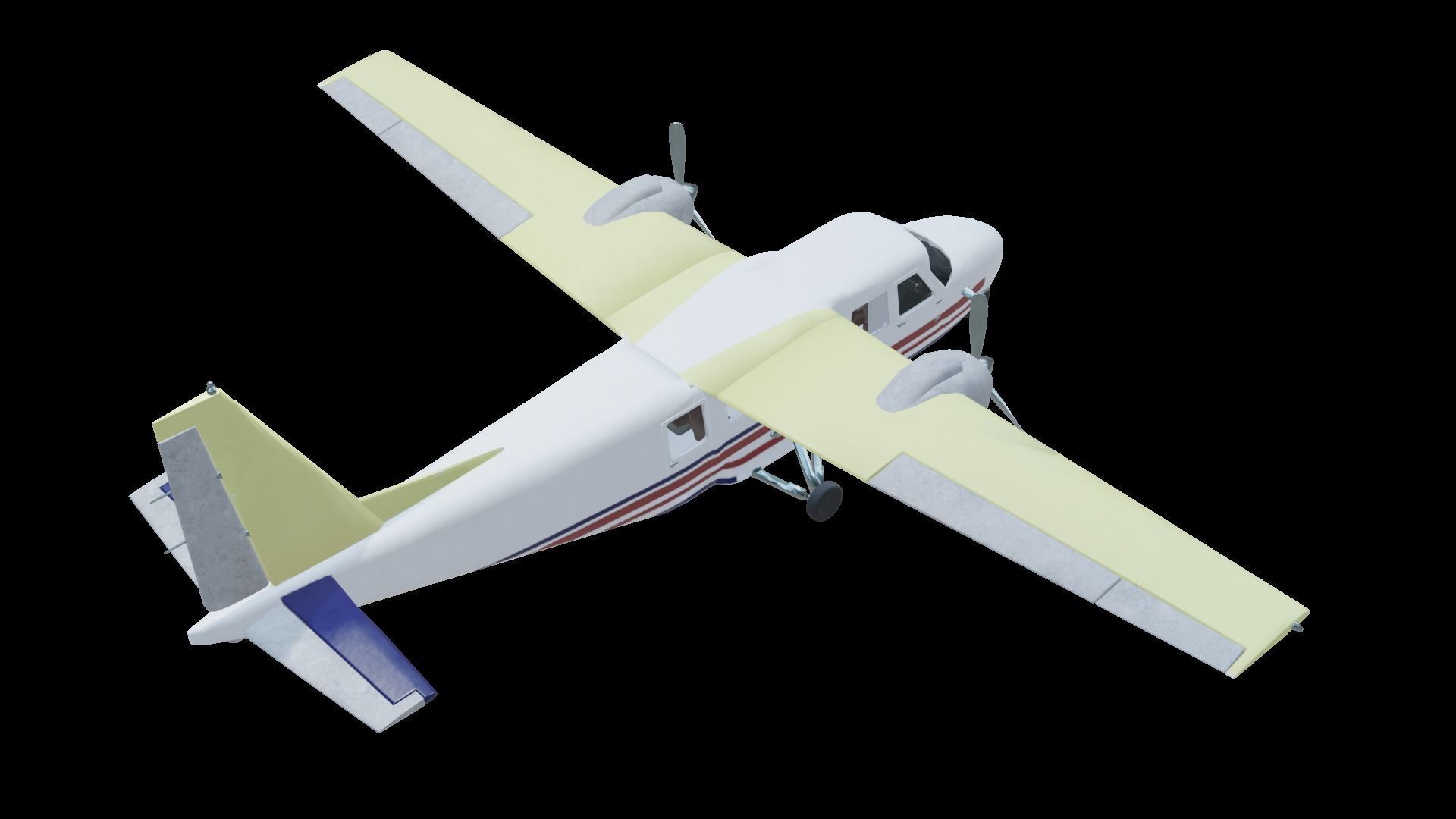 Plane airplane flying Low-poly 3D model_37