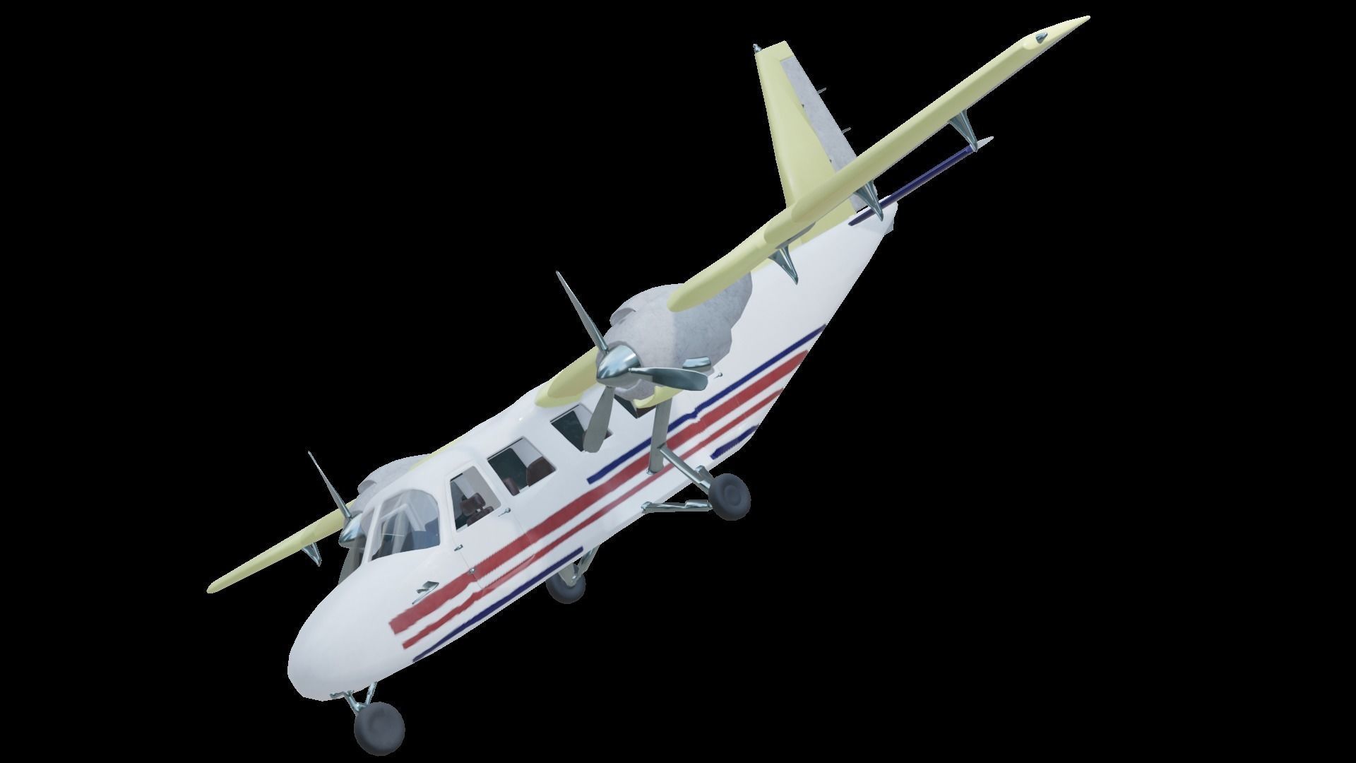 Plane airplane flying Low-poly 3D model_39