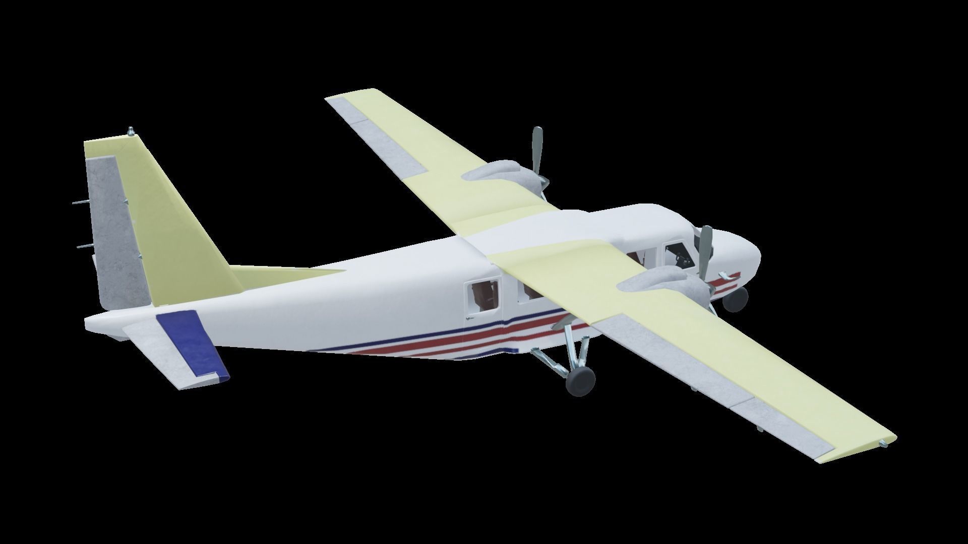 Plane airplane flying Low-poly 3D model_35