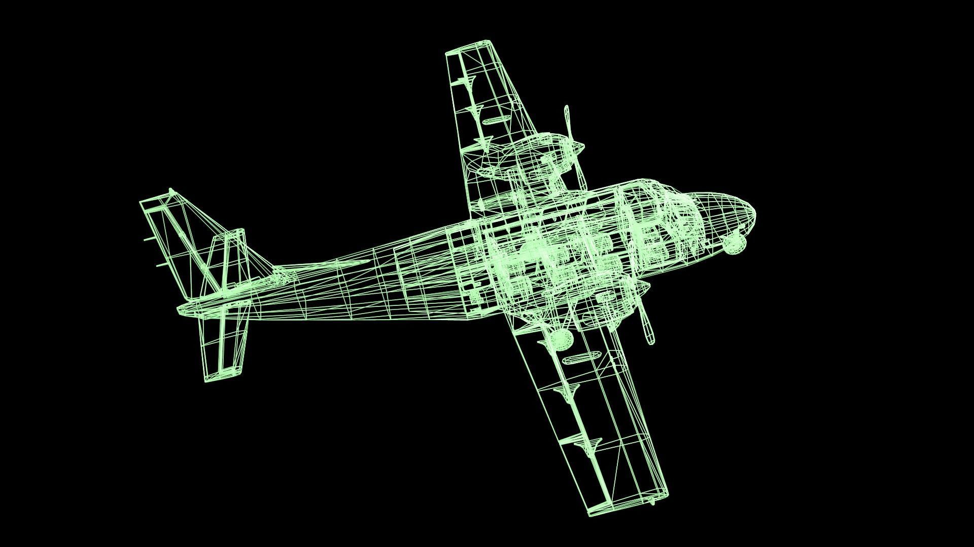 Plane airplane flying Low-poly 3D model_50