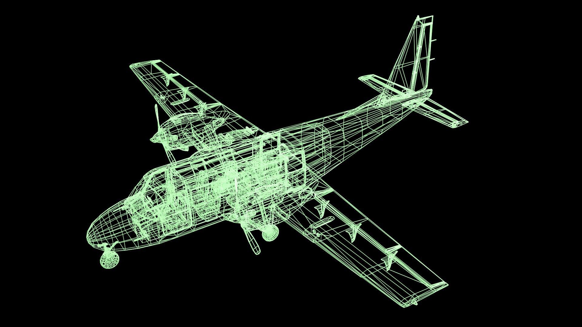 Plane airplane flying Low-poly 3D model_41