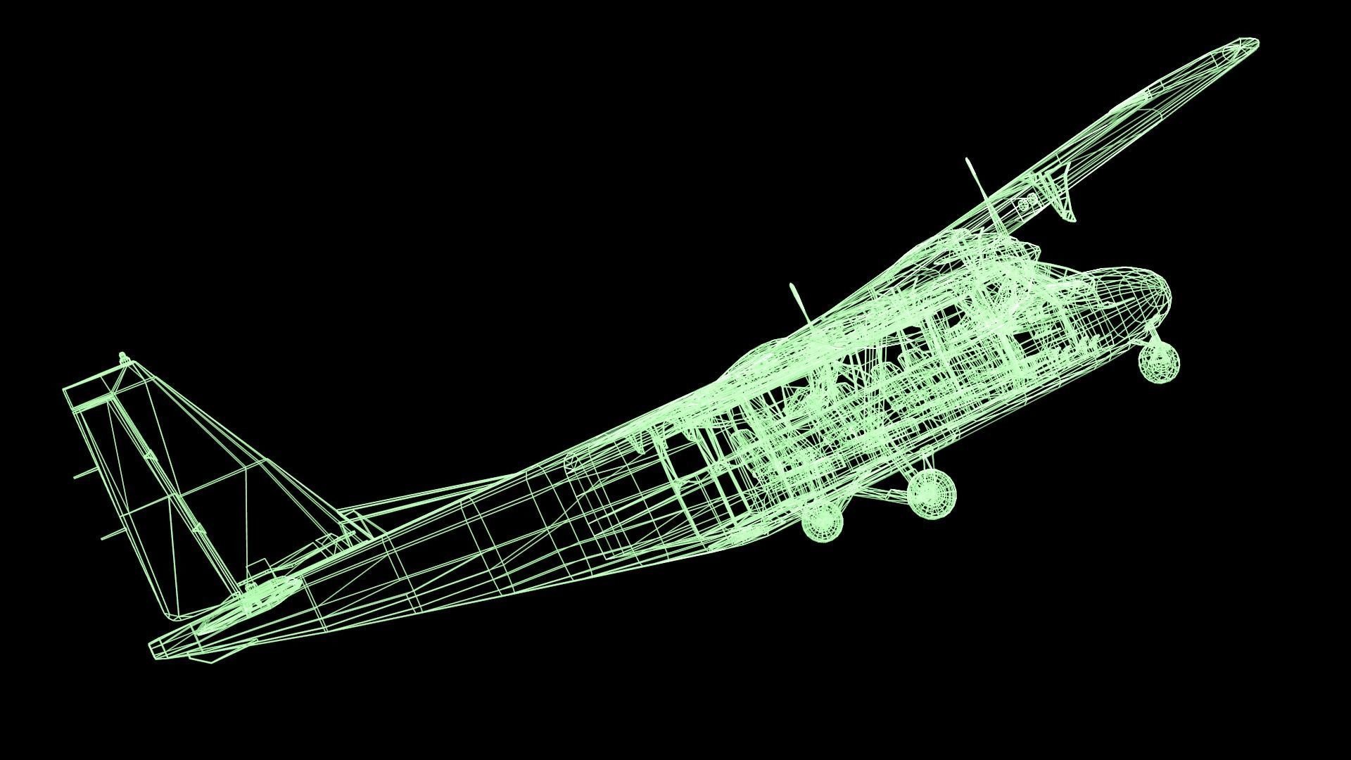 Plane airplane flying Low-poly 3D model_59