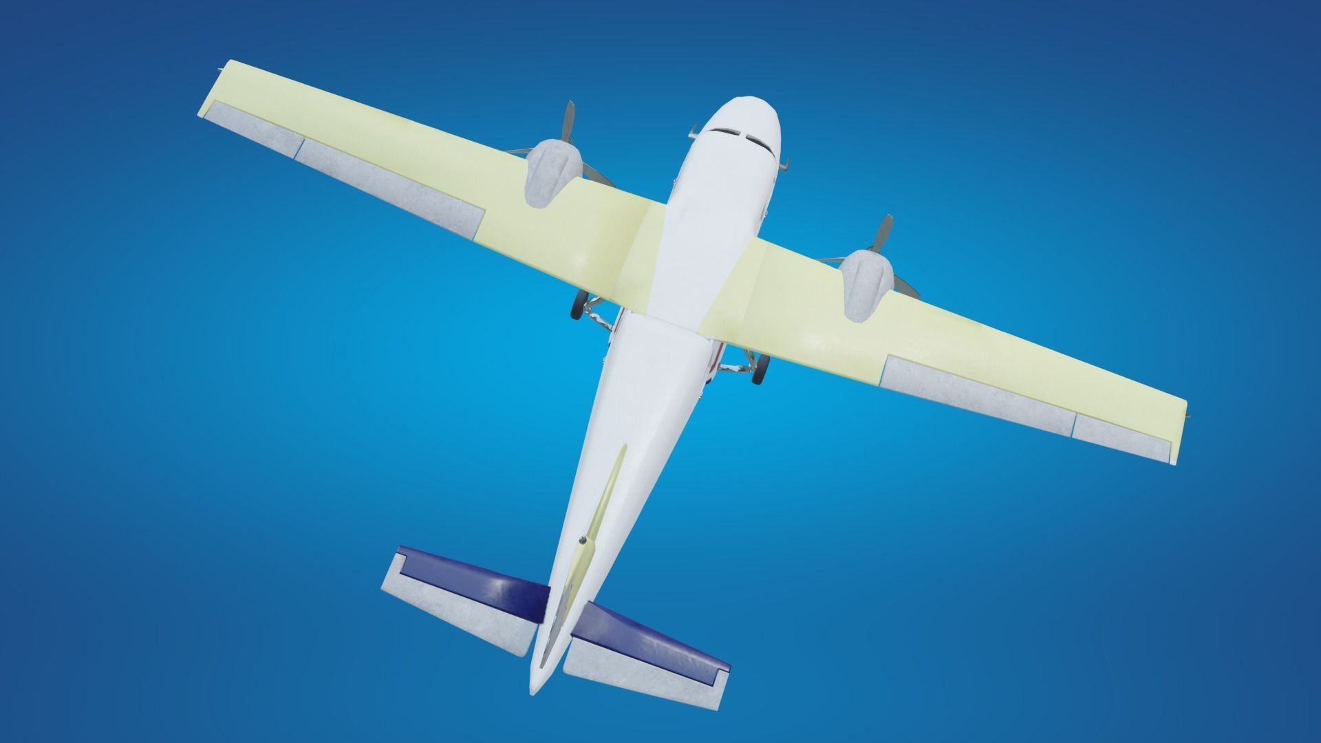 Plane airplane flying Low-poly 3D model_16