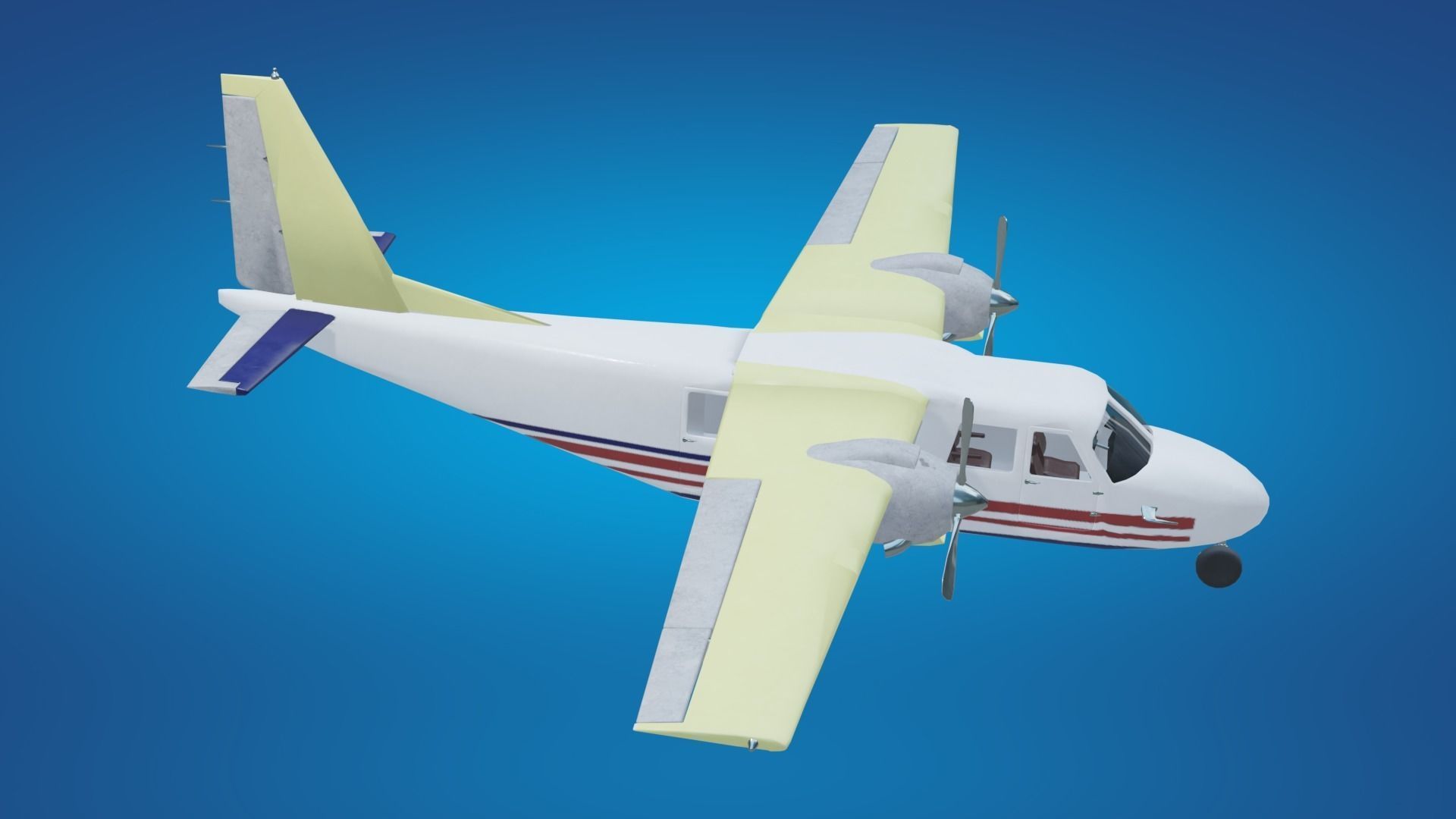 Plane airplane flying Low-poly 3D model_30