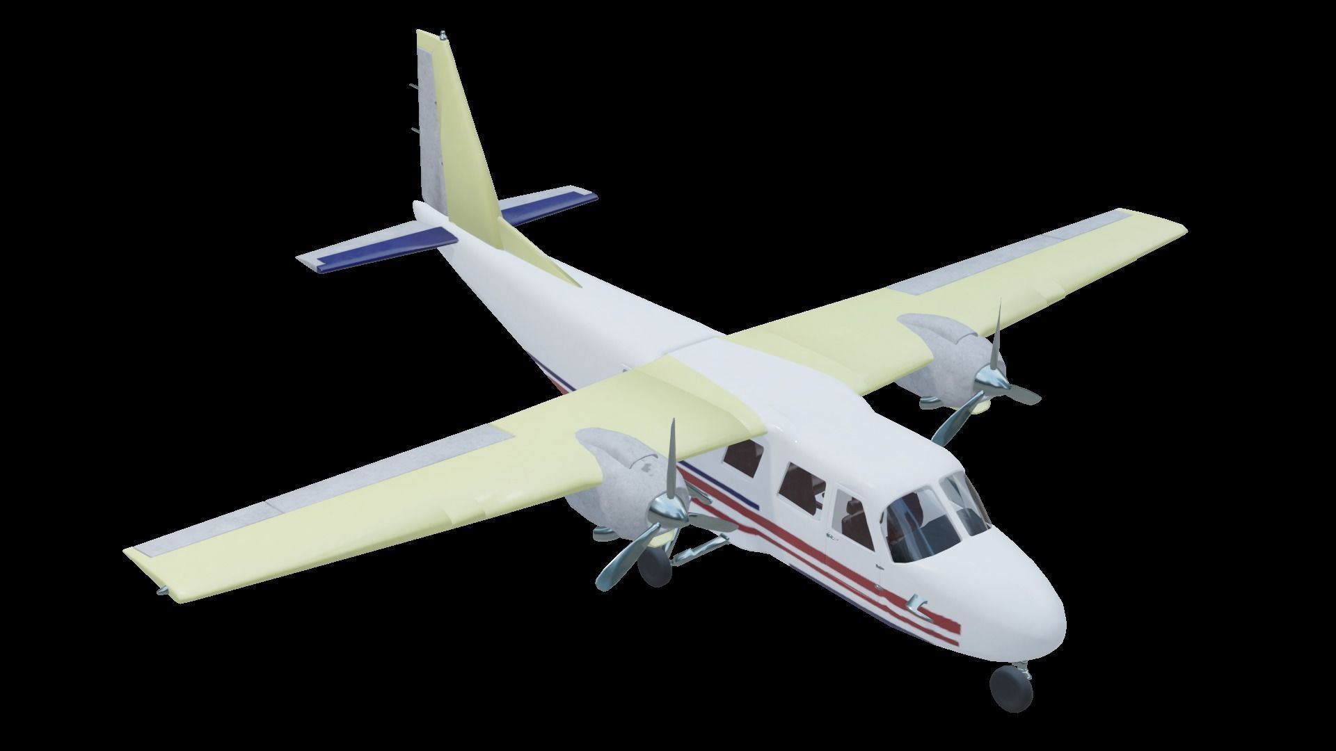 Plane airplane flying Low-poly 3D model_25
