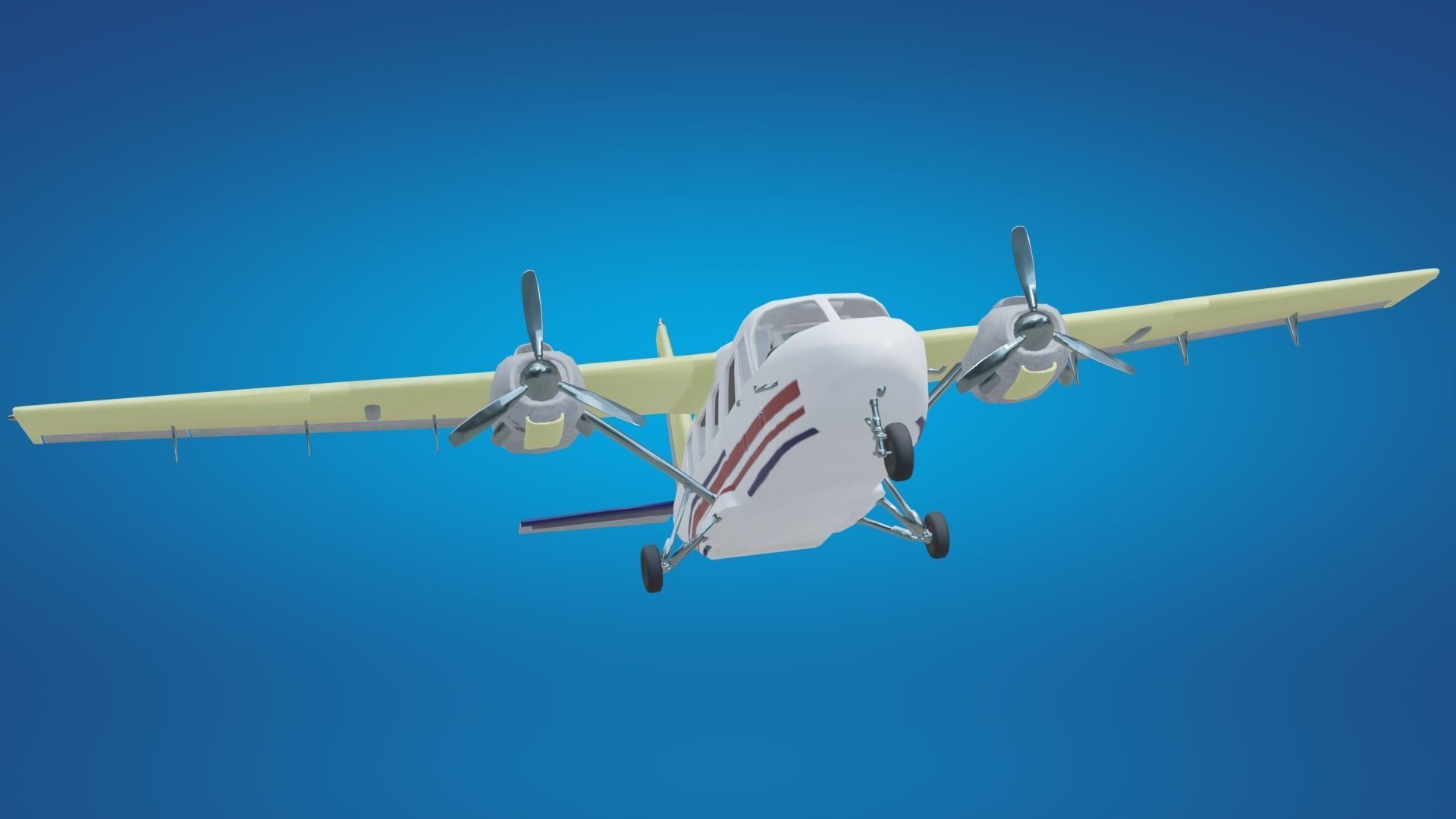 Plane airplane flying Low-poly 3D model_20