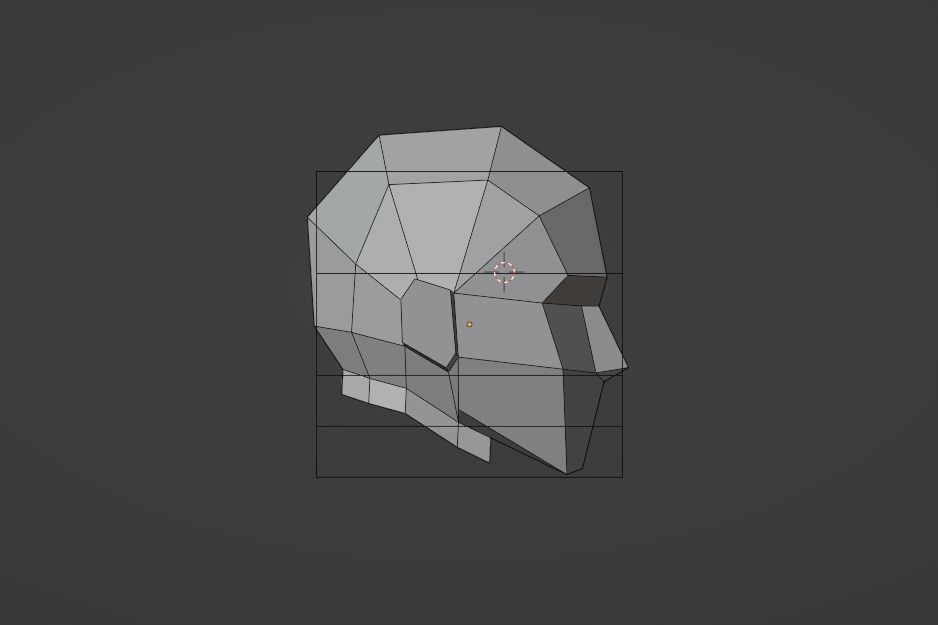 Basic head model Low-poly 3D model_4
