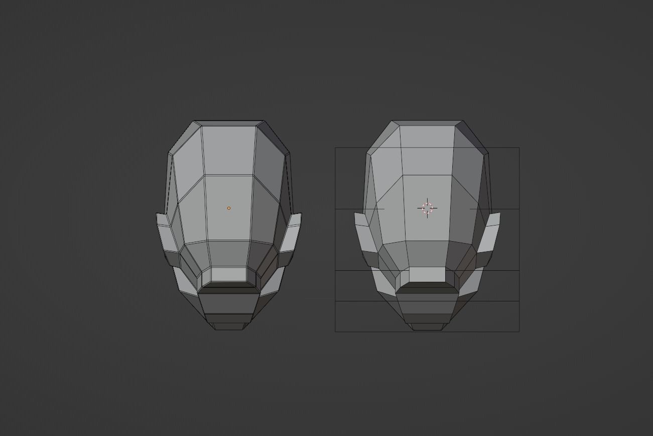 Basic head model Low-poly 3D model_3