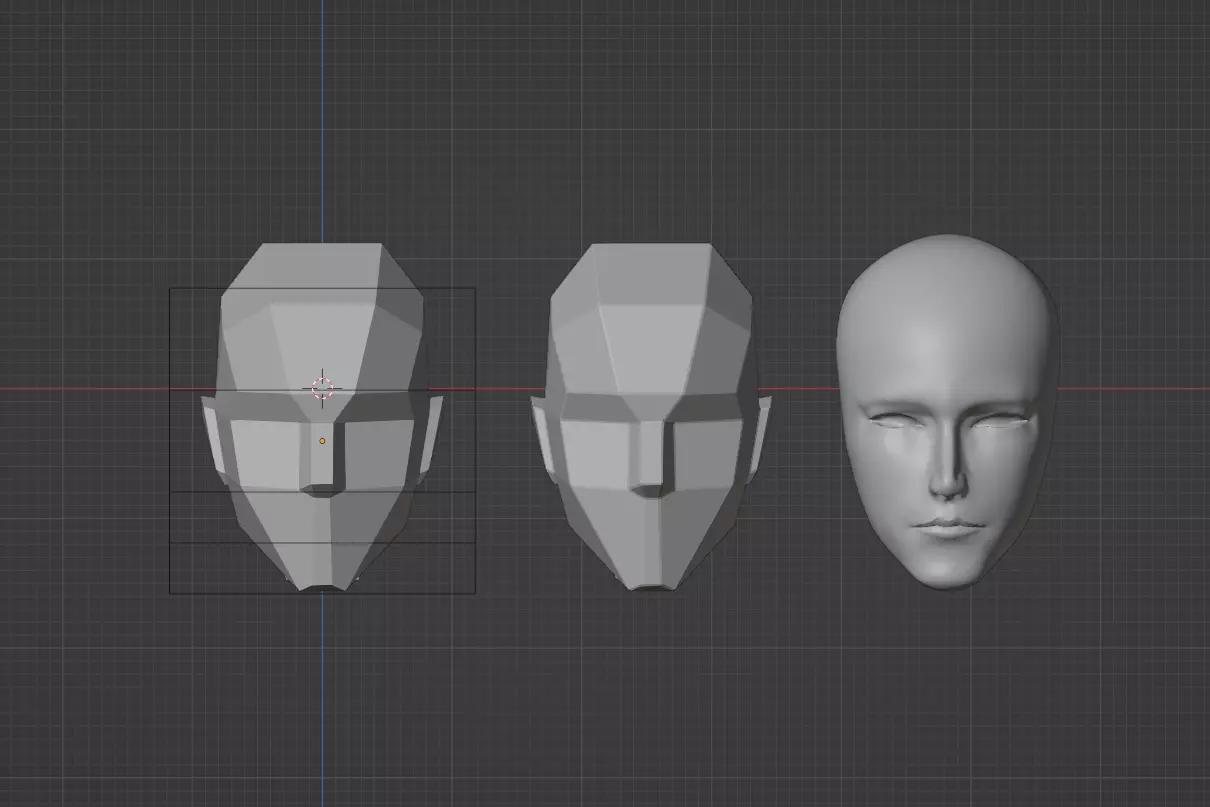 Basic head model Low-poly 3D model_0