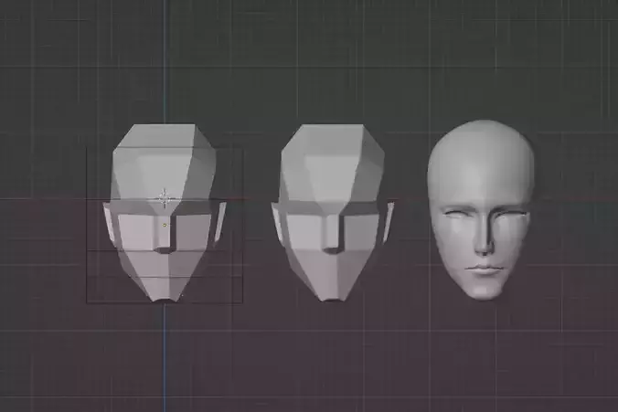 Basic head model Low-poly 3D model