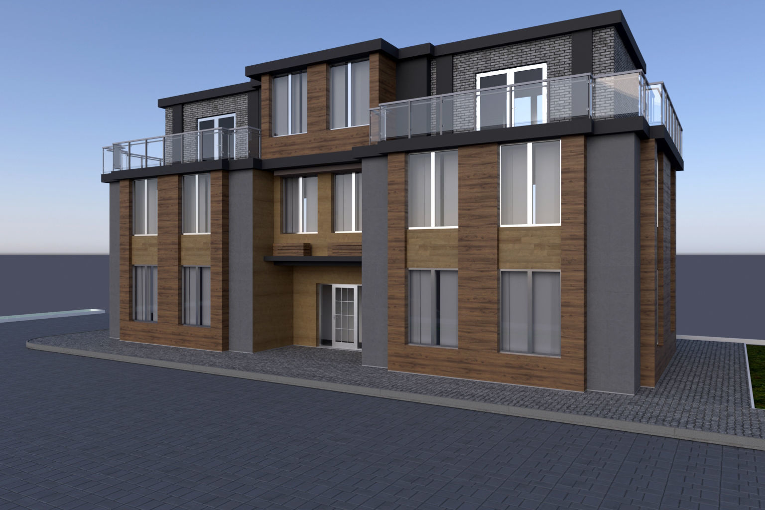 EUROPE HOUSE LOW POLY Free low-poly 3D model_1