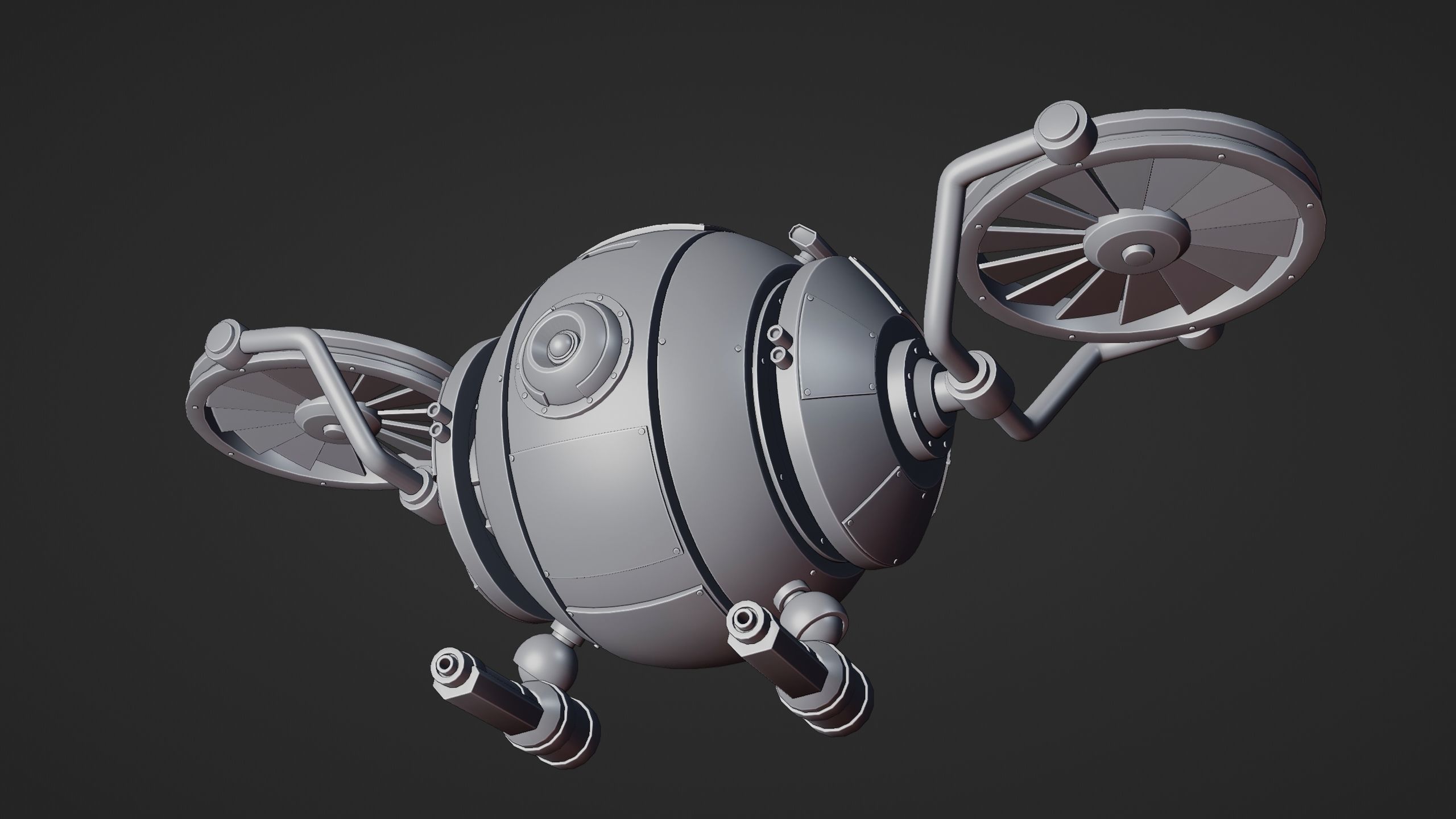 Sci-Fi Security Drone - Blender 3D model_16