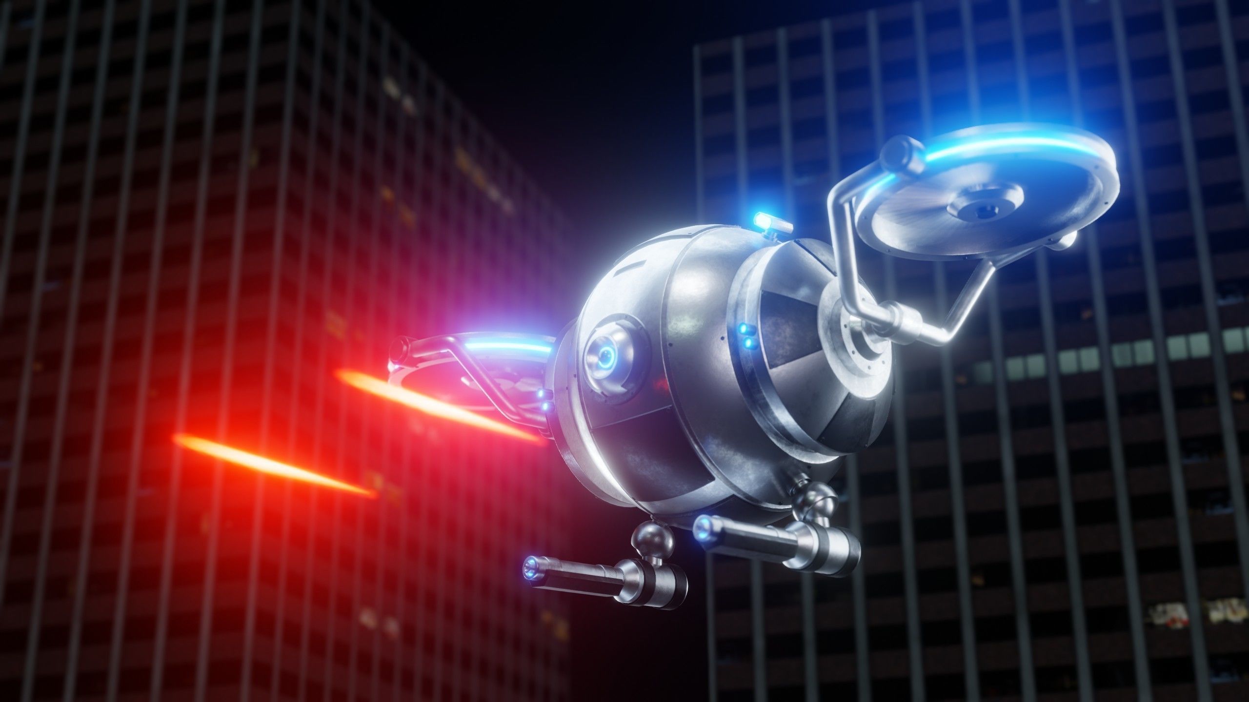 Sci-Fi Security Drone - Blender 3D model_2