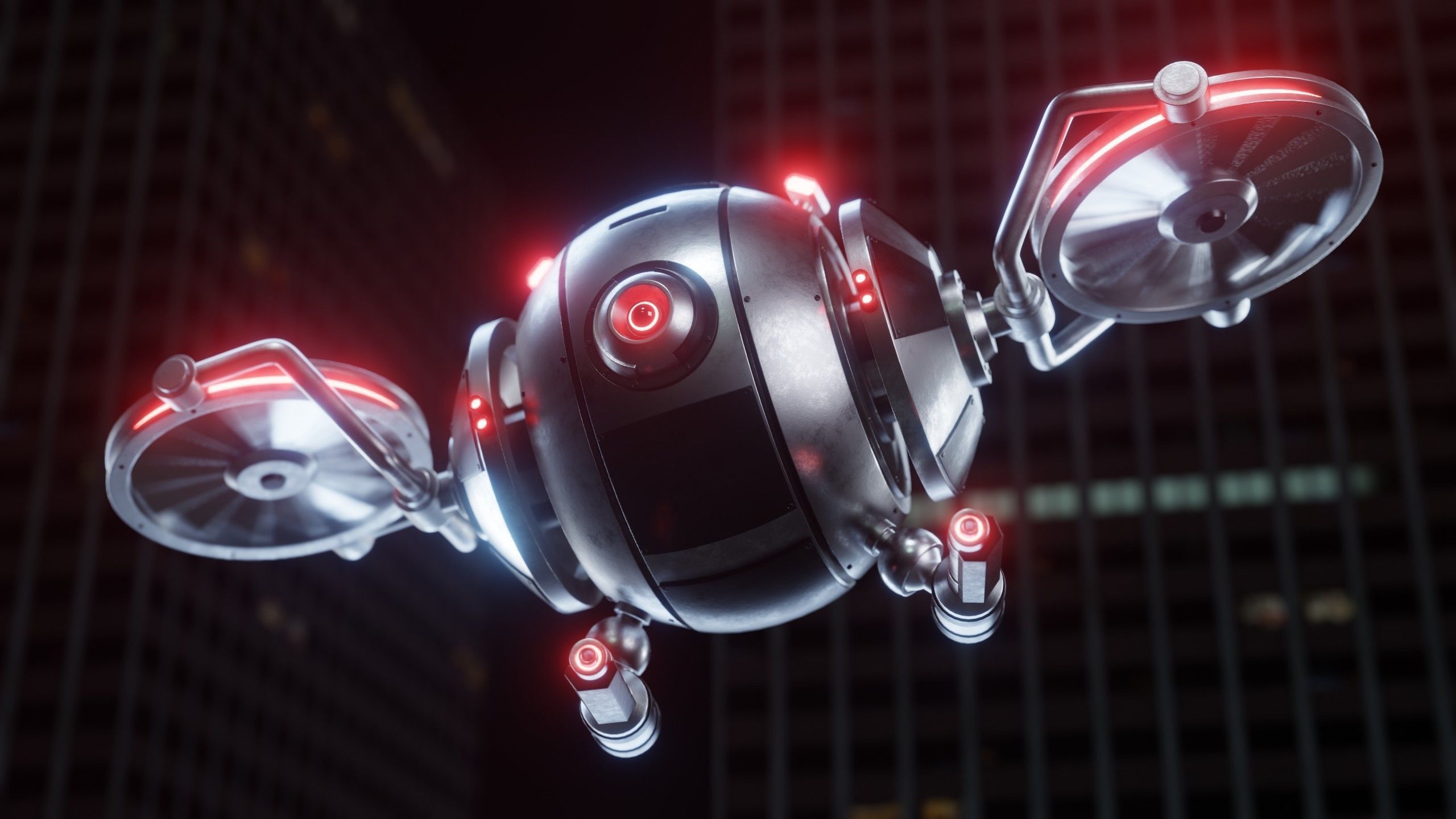 Sci-Fi Security Drone - Blender 3D model_10