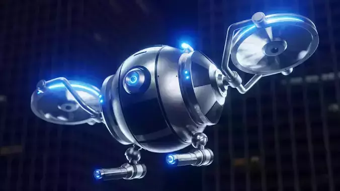 Sci-Fi Security Drone - Blender 3D model