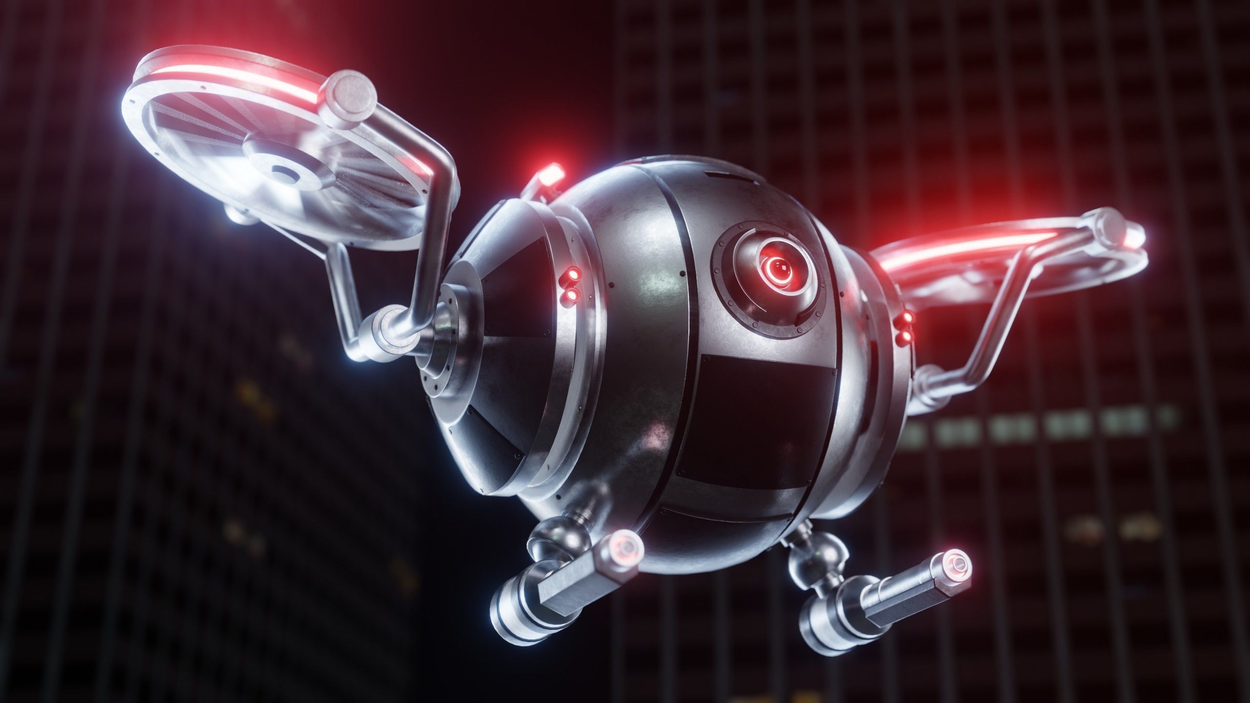 Sci-Fi Security Drone - Blender 3D model_7