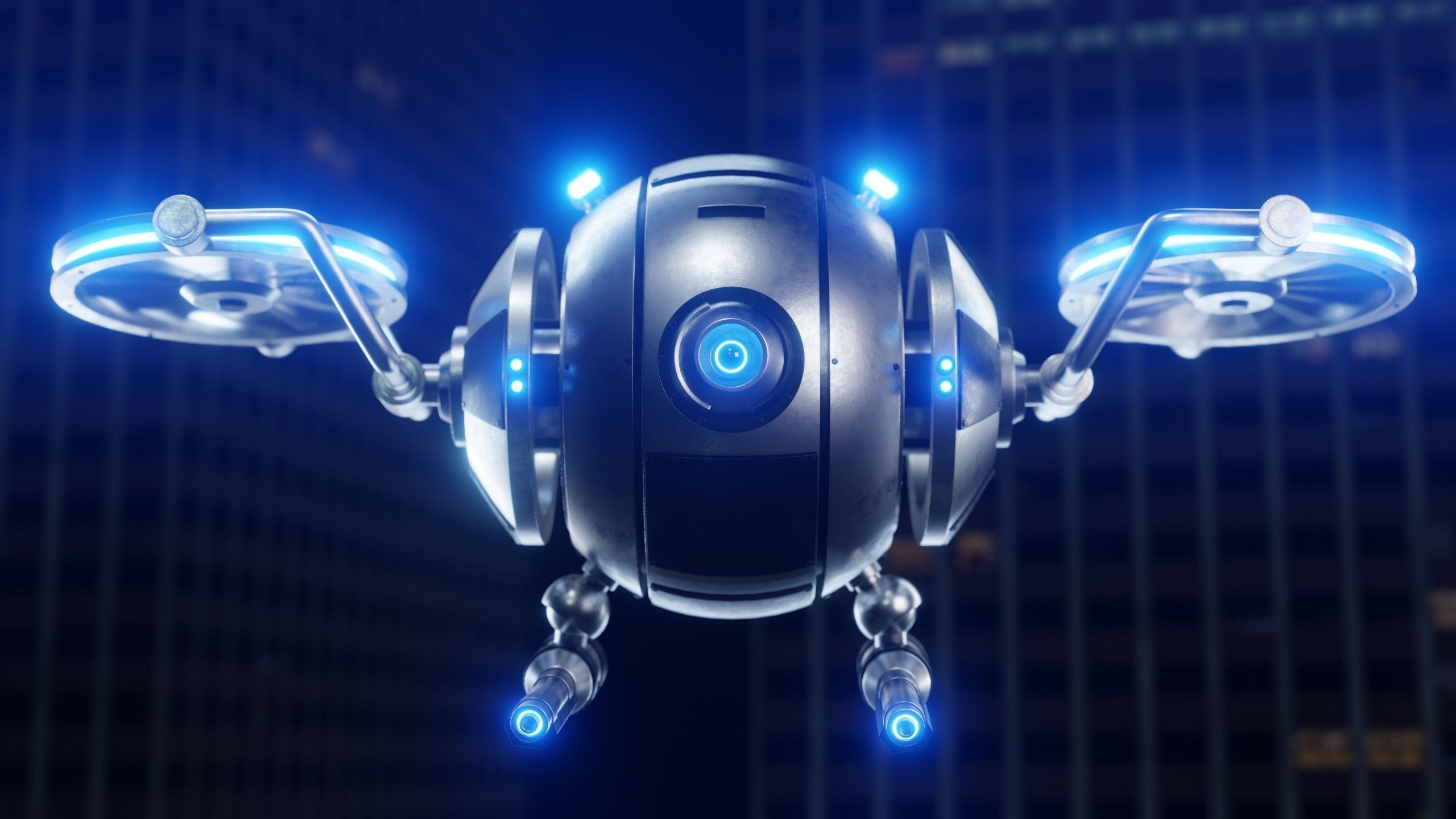 Sci-Fi Security Drone - Blender 3D model_3
