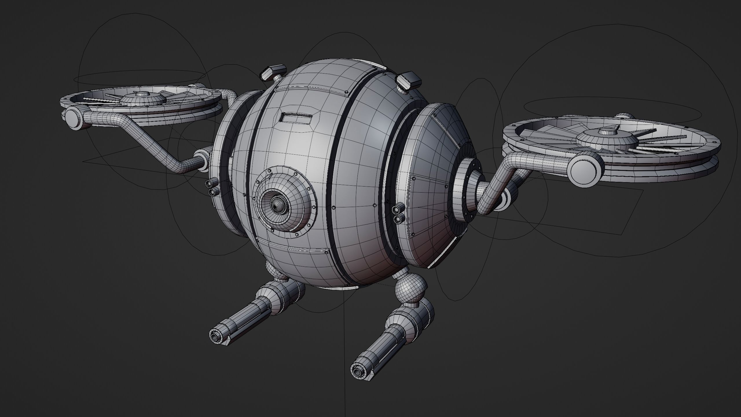 Sci-Fi Security Drone - Blender 3D model_18