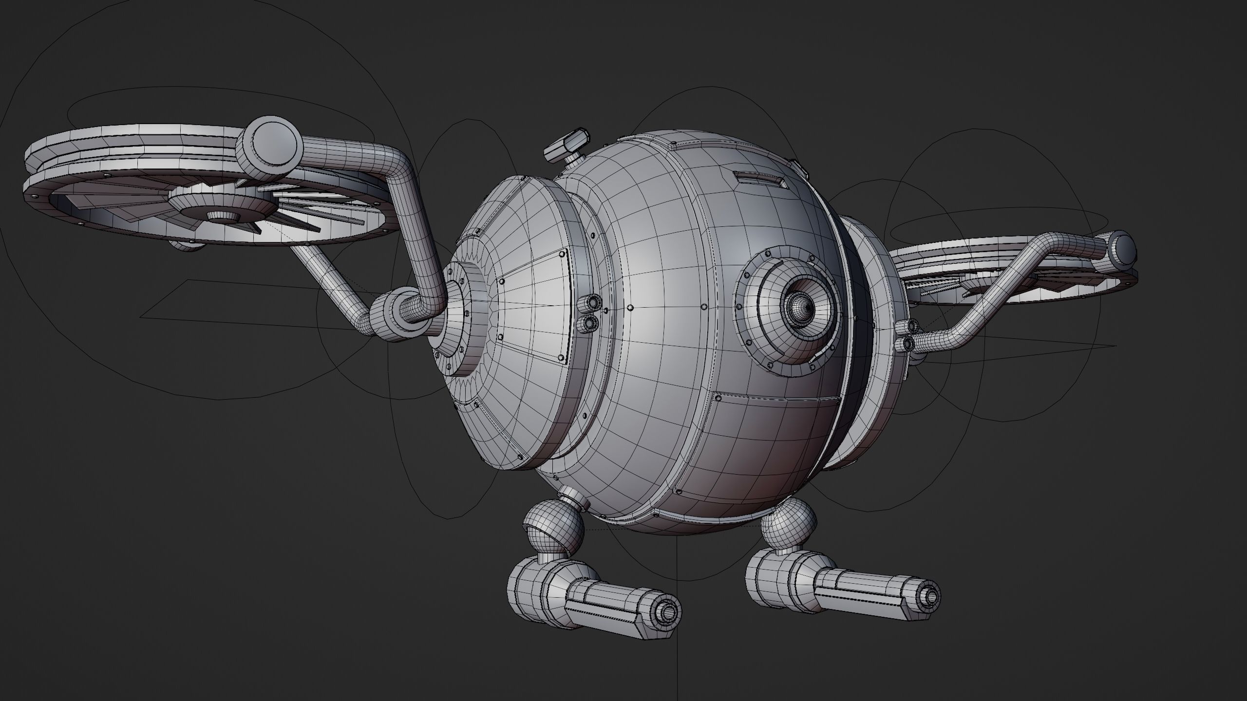 Sci-Fi Security Drone - Blender 3D model_20