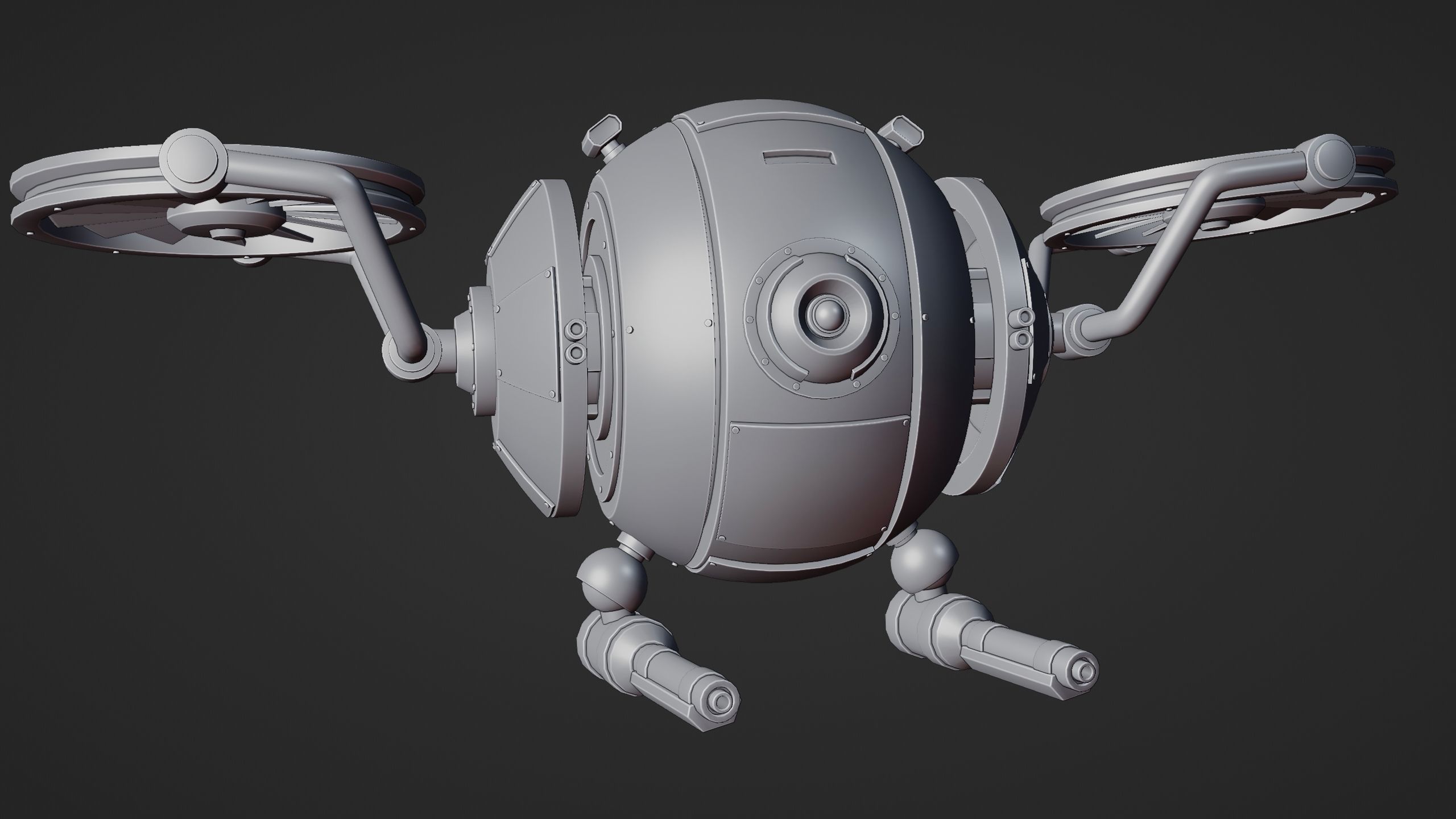Sci-Fi Security Drone - Blender 3D model_14