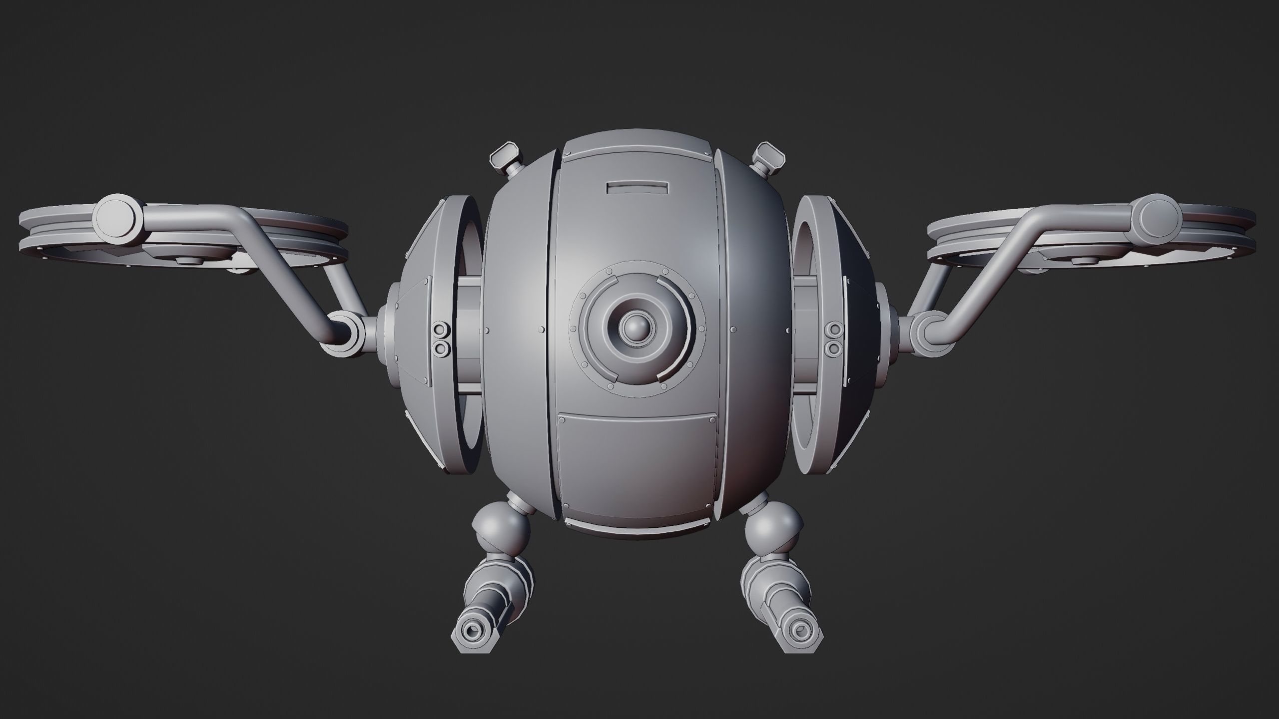 Sci-Fi Security Drone - Blender 3D model_15