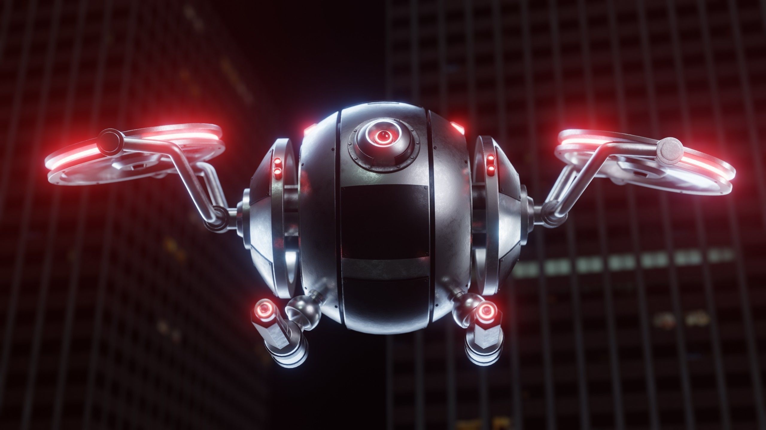 Sci-Fi Security Drone - Blender 3D model_11