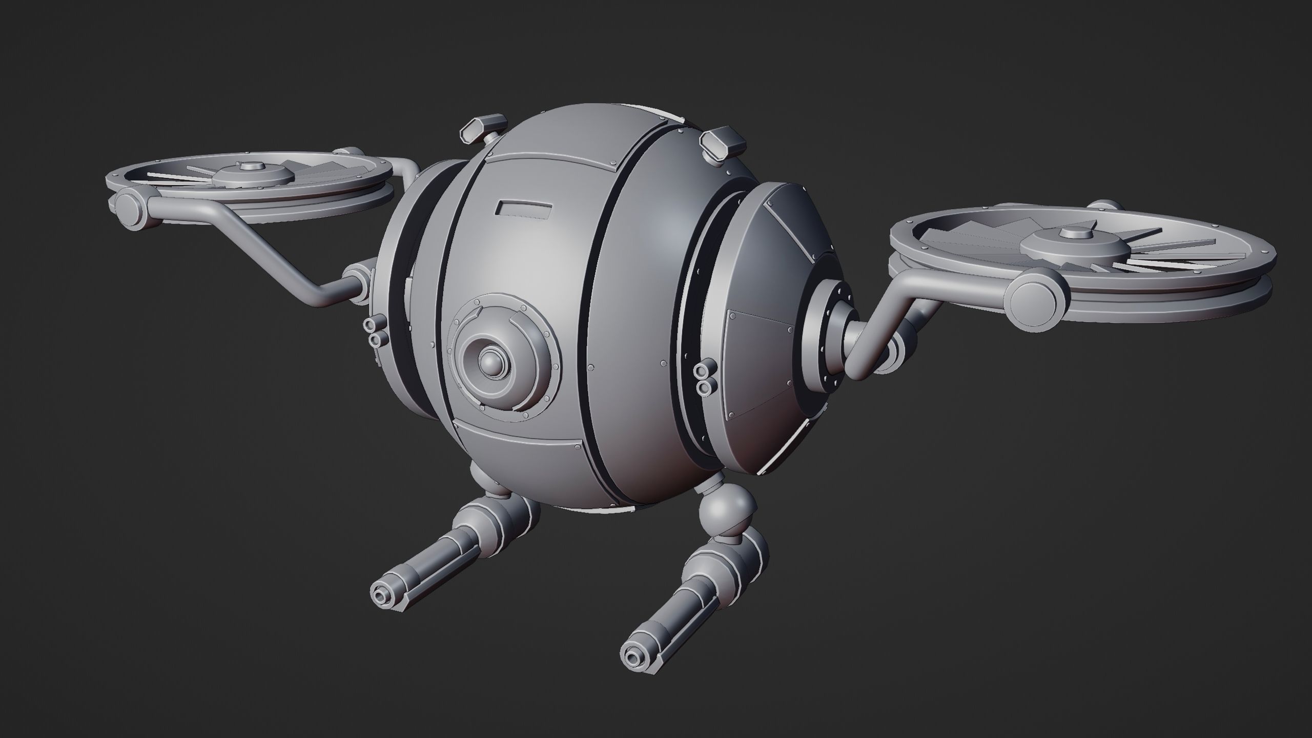 Sci-Fi Security Drone - Blender 3D model_17