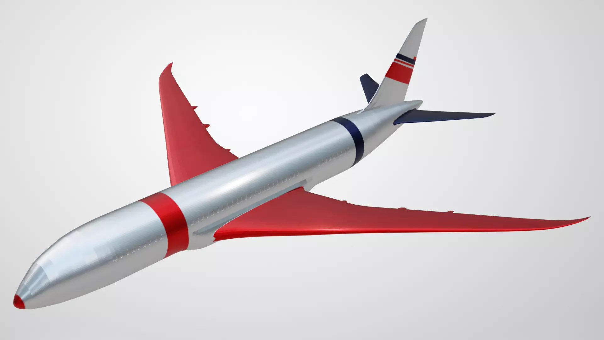 Commercial Aviation Low-poly 3D model_0