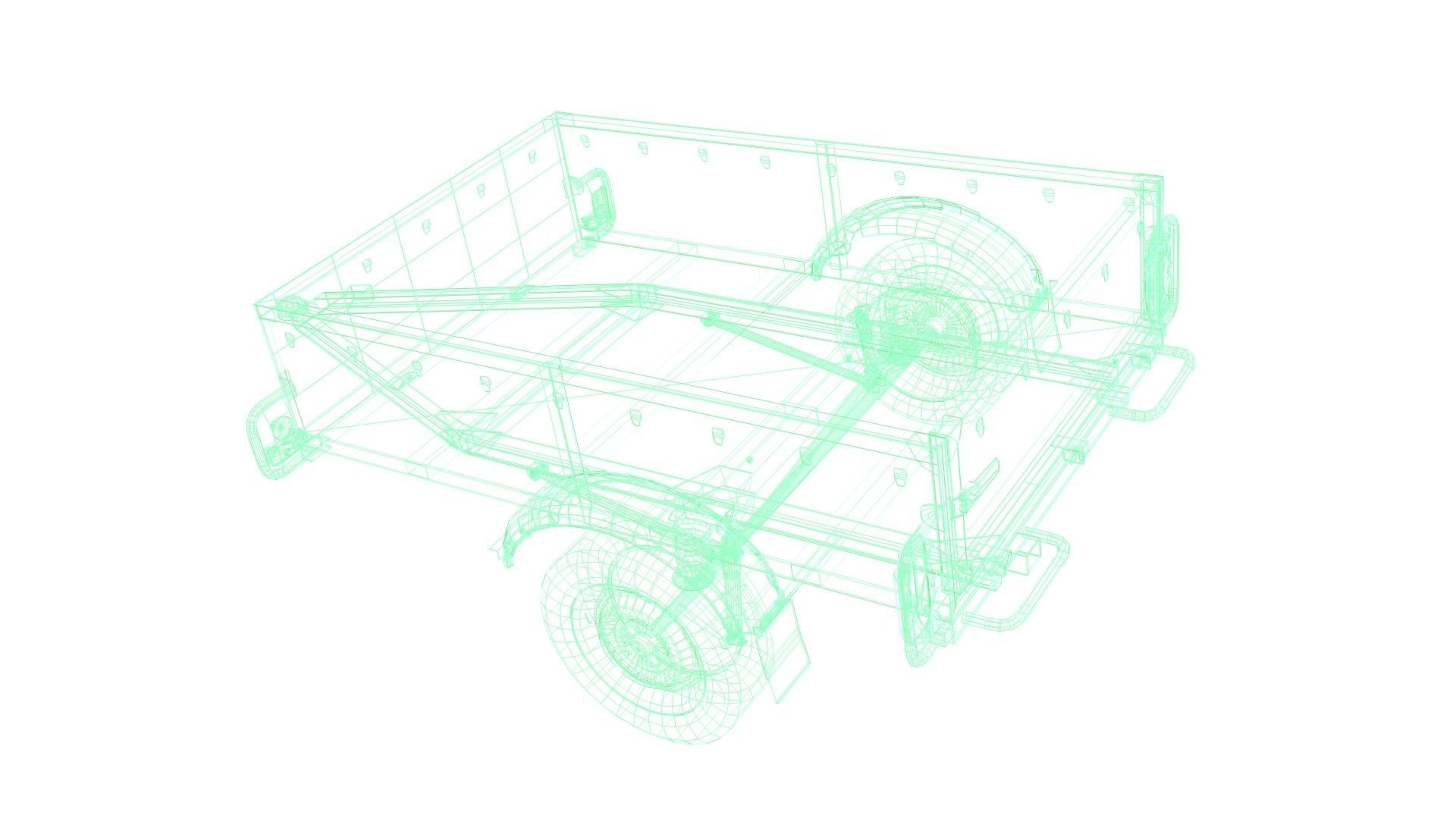 Trailer - Cargo Carrier Low-poly 3D model_44