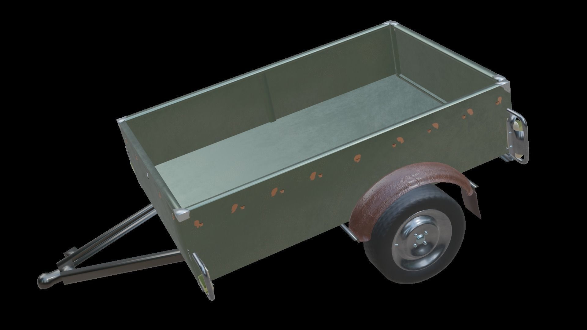 Trailer - Cargo Carrier Low-poly 3D model_3